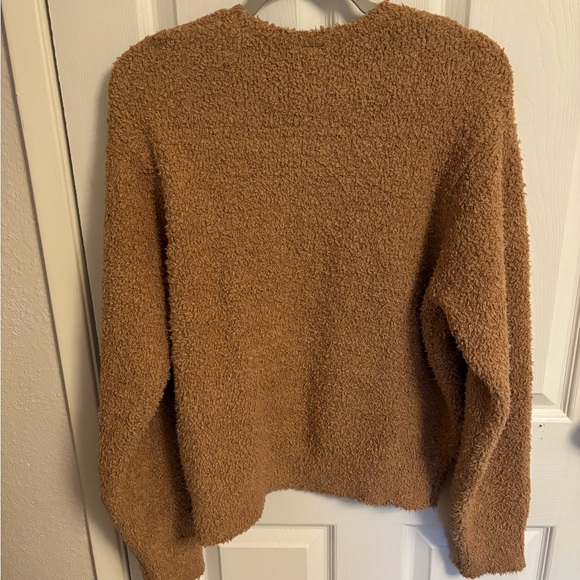 Skims Camel Tan Cozy Knit Crewneck Sweatshirt Sweater Top, XXS XS - Picture 6 of 7